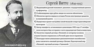 Интересные факты о Витте Сергее Юльевиче