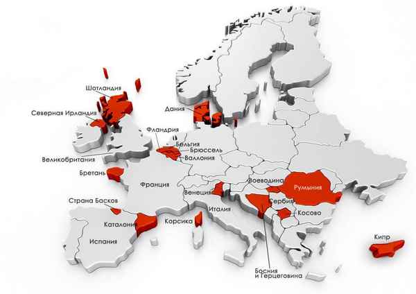 Горячие точки Зарубежной Европы на карте