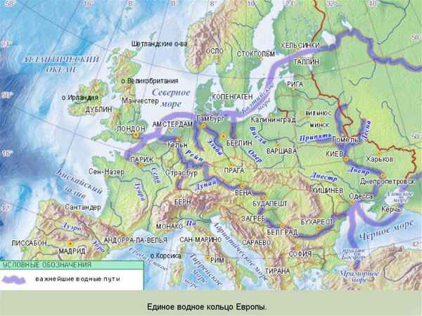 Реки Зарубежной Европы – крупные и самые длинные судоходные реки на карте