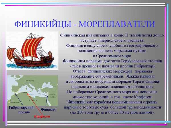 Финикийские мореплаватели – кратко о путешествиях древних (5 класс)